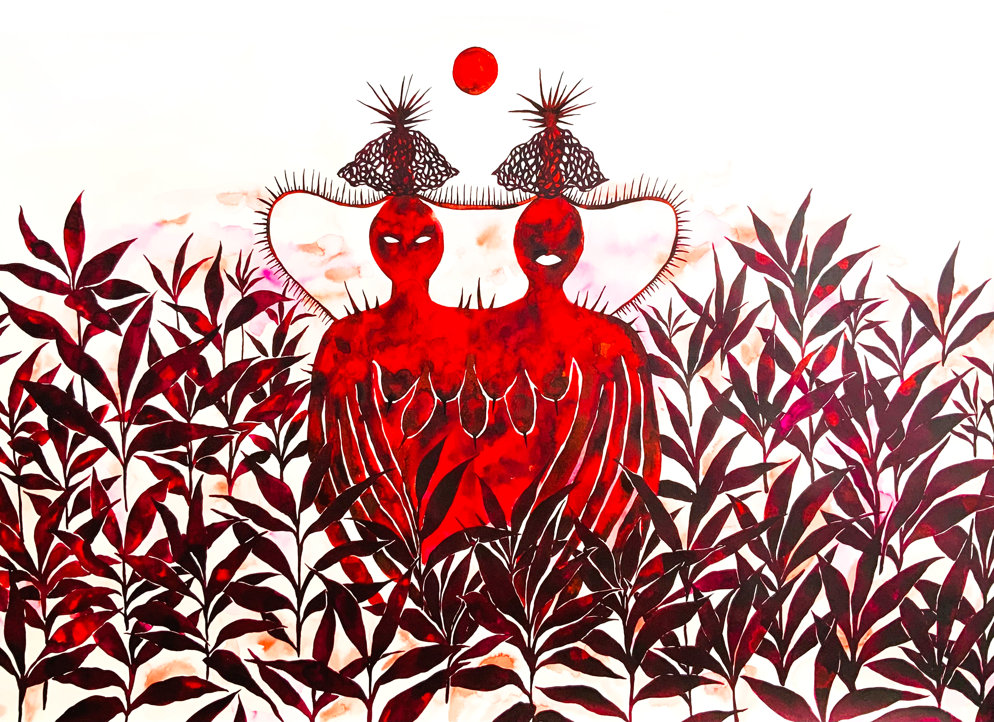 Manman Chadwon to Manman Chadwon (2023), ink on paper, 75 × 110 cm. © VG Bild-Kunst, Bonn 2023