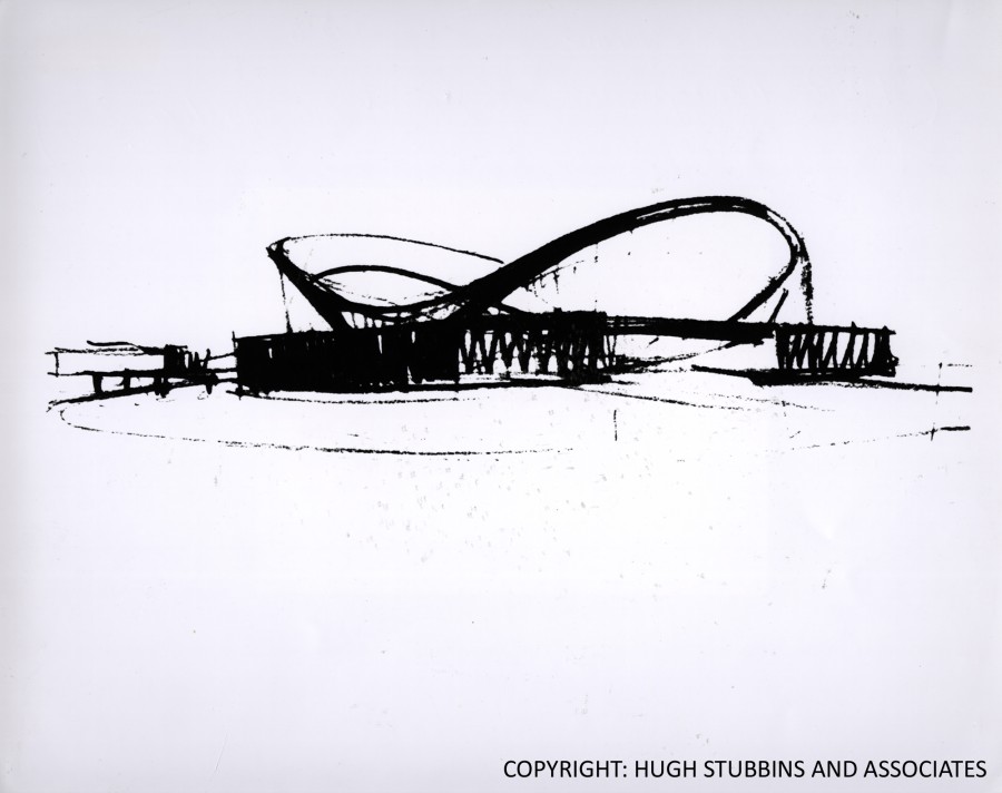 1955 | Early sketch by Hugh A. Stubbins | © Hugh Stubbins and Associates