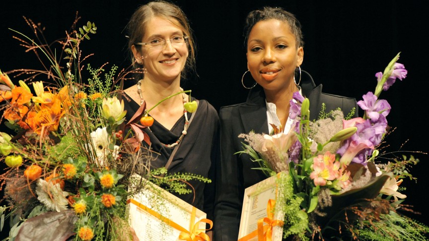 Die Preisträgerinnen: Claudia Kalscheuer, Marie NDiaye | Foto: Marcus Lieberenz