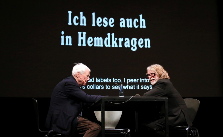 Alexander Kluge und Helge Schneider, Das Neue Alphabet – Openings Days | Foto: Stephanie Pilick