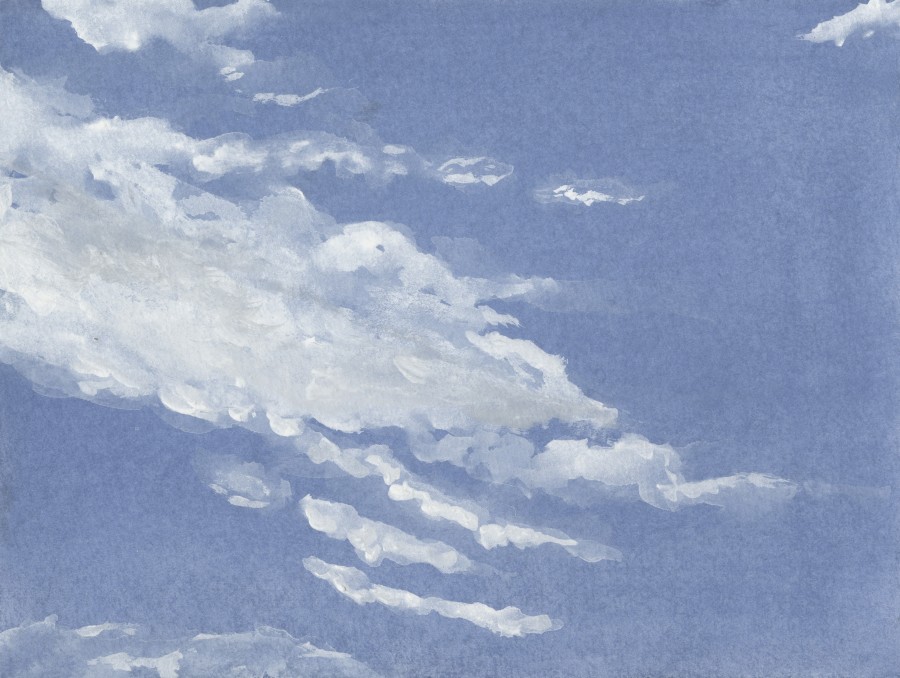 Olaf Nicolai, Wolken (2021), Aquarell auf B&uuml;tten